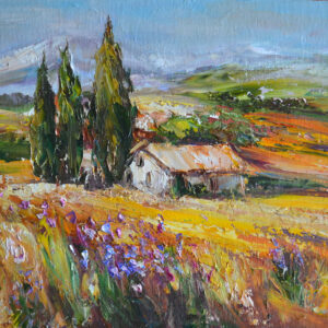 Sunny Day in Alpine Valley - oil painting by Oksana Filinska