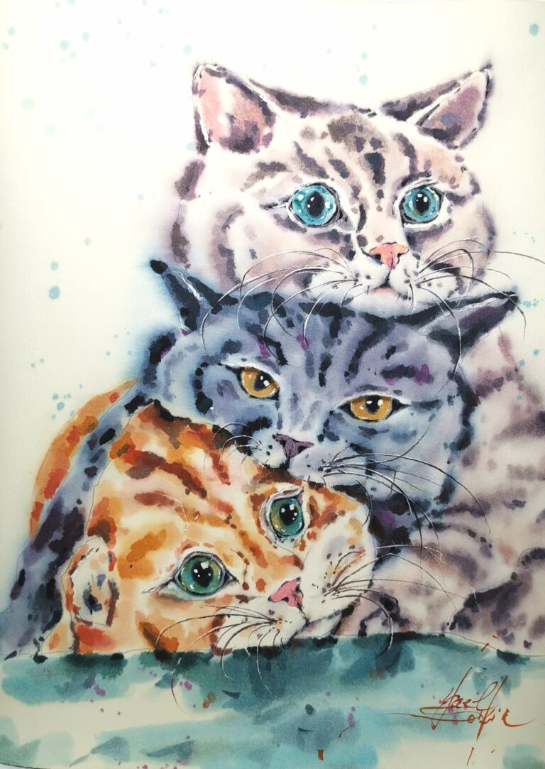 Three Souls – watercolour by Yael Natali Sonkin