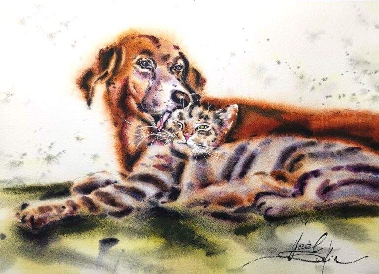 Trust and Tenderness – watercolour by Yael Natali Sonkin